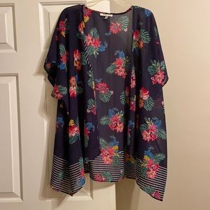 Hawaiian print sheer cover up